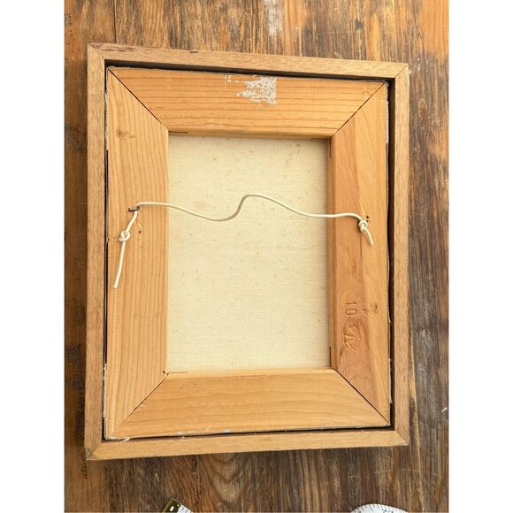 Lot of 2 VTG C. Guerin "82" Flower Framed Art Canvas Painting Signed 9"x 11.5" - Picture 2 of 9